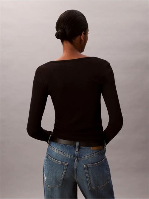 ls woven label 2x2 baby rib scoo CALVIN KLEIN JEANS | LV047D218GUB1